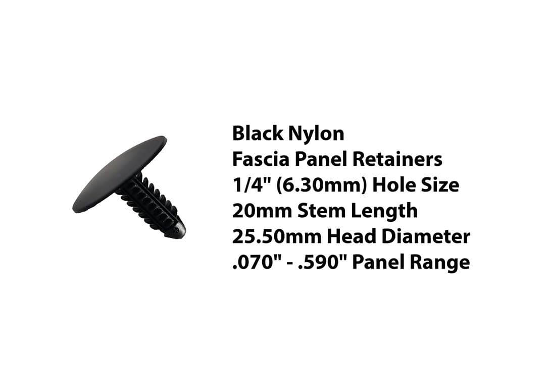 5632pk Panel Range Nylon Retainer 1/4" (6.30mm)