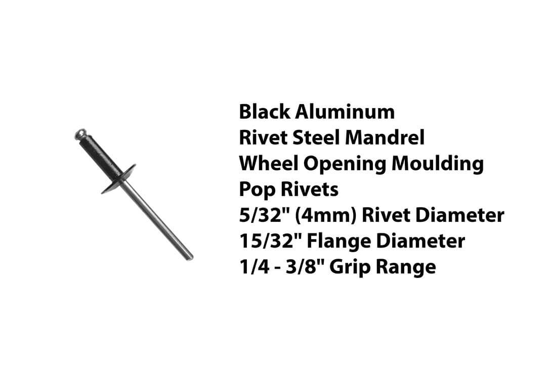 9277pk Black Aluminum Rivet Steel Mandrel Wheel Opening Moulding Pop