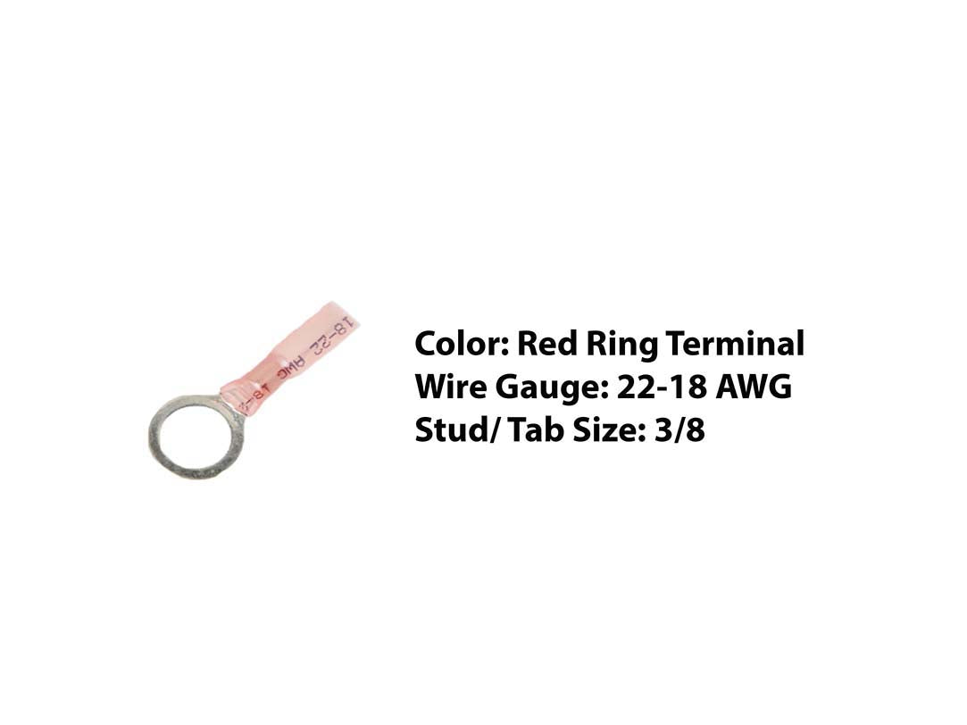 Molex Perma-seal Heat Shrink Ring Terminal - Red 25pcs