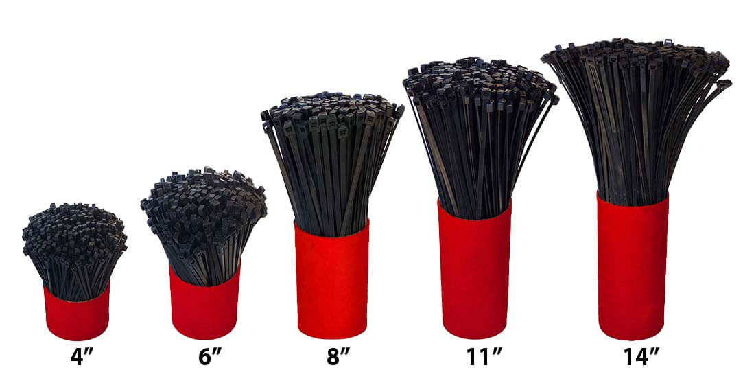 Cable Tie Packs 4, 6, 8, 11, 14 Inch
